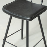 FINALE VENTE BLAKE - Tabouret de bar en cuir noir (75 cm)