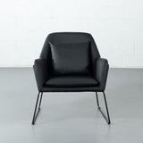 BROOK - Chaise longue en cuir noir