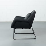 BROOK - Chaise longue en cuir noir