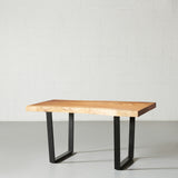 COMPAC - table en bois de Suar avec pieds X noirs