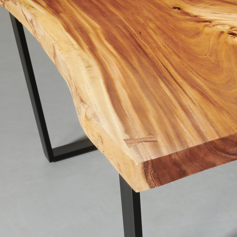 COMPAC - table en bois de Suar avec pieds X noirs