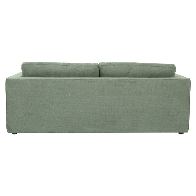 FONDA - Canapé-lit en tissu vert avec matelas à mémoire de forme
