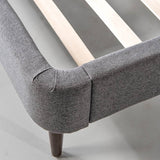MEREDITH - Dark Grey Fabric Bed - Wazo Furniture