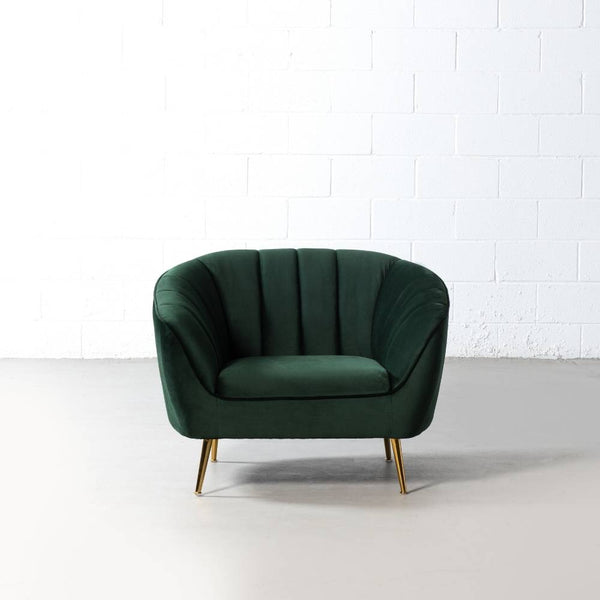 AUDREY - chaise en velours vert