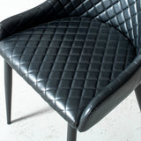 MATEO - Chaise en cuir noir