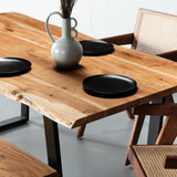 DANTON - table en bois d'Acacia avec pieds X noirs