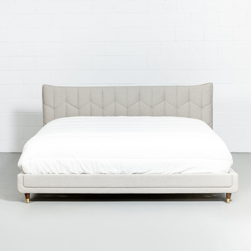 MAPLE - Light Grey Fabric Bed - Wazo Furniture