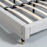 MAPLE - Light Grey Fabric Bed - Wazo Furniture