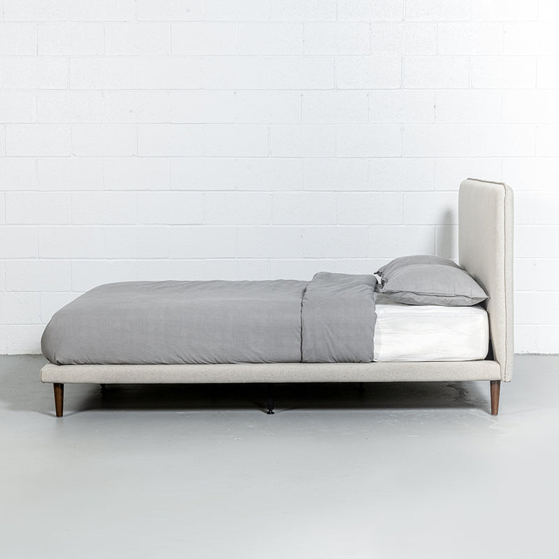 MOLLY - Light Grey Fabric Bed - Wazo Furniture
