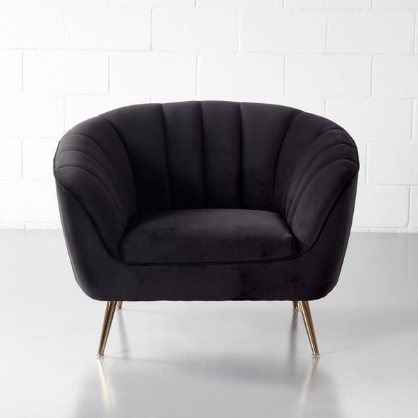 AUDREY - Chaise en velours noir