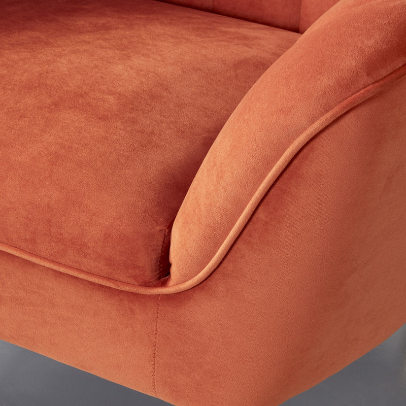 AUDREY - Chaise en velours orange brûlé