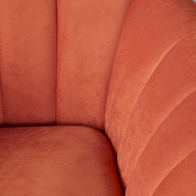 AUDREY - Chaise en velours orange brûlé