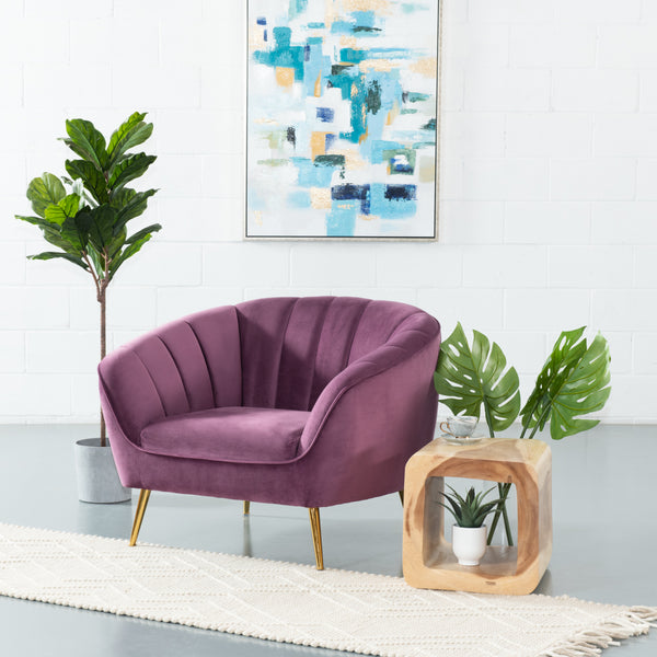 AUDREY - Chaise en velours violet