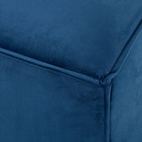 MASON - Pouf en tissu bleu velours