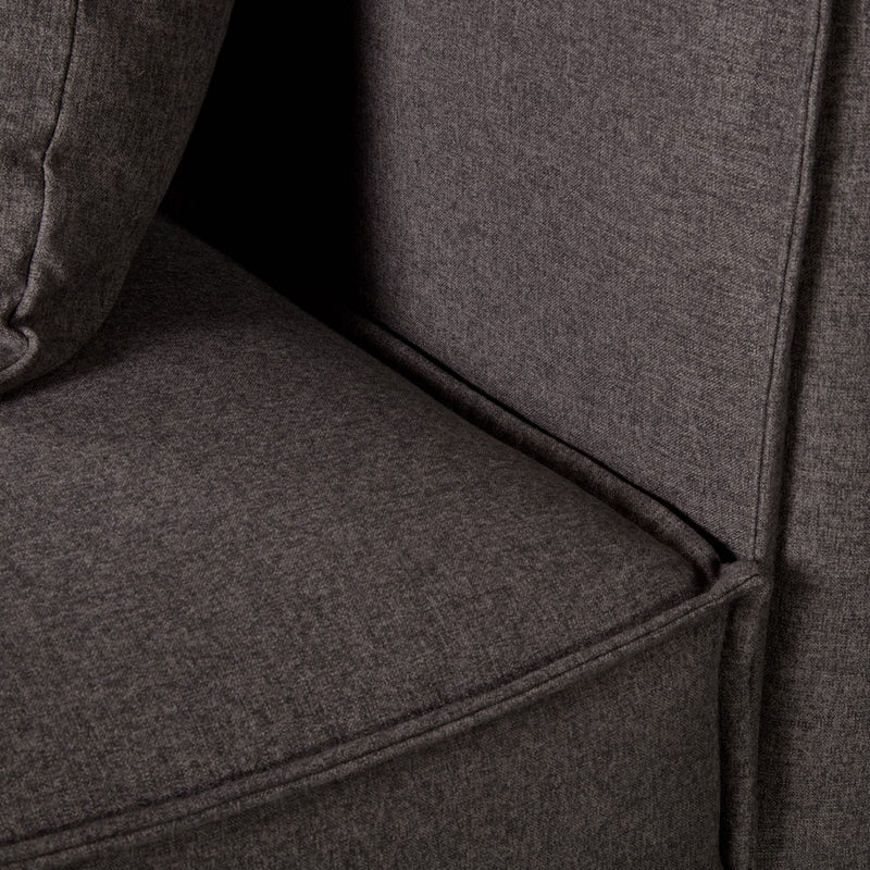 MASON - Module chaise d'angle en tissu gris foncé