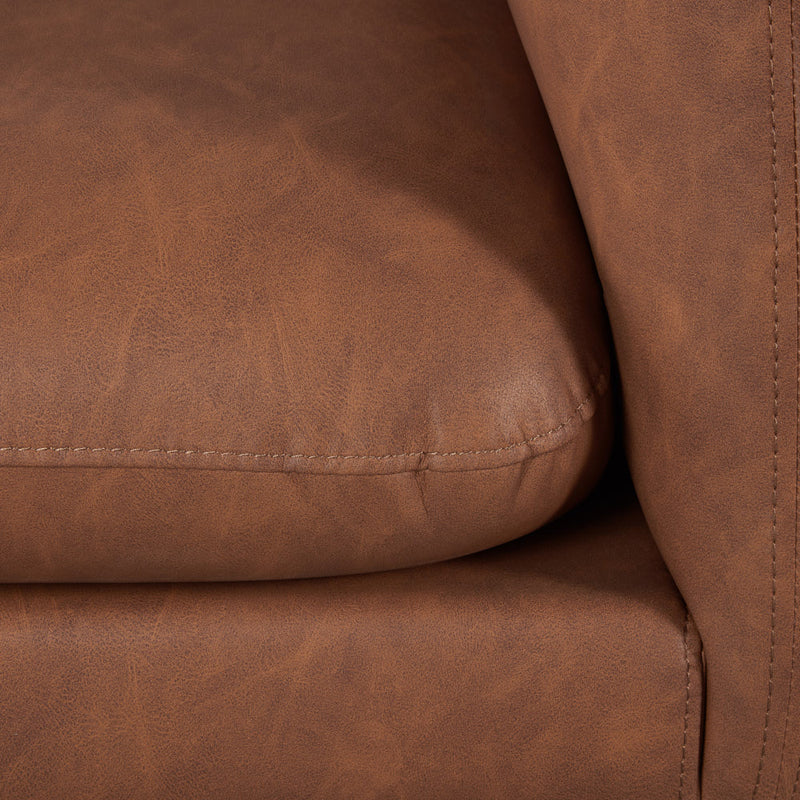 MAPLETON - Canapé en cuir brun