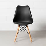 EIFFEL - chaise d'appoint rembourrée en cuir noir