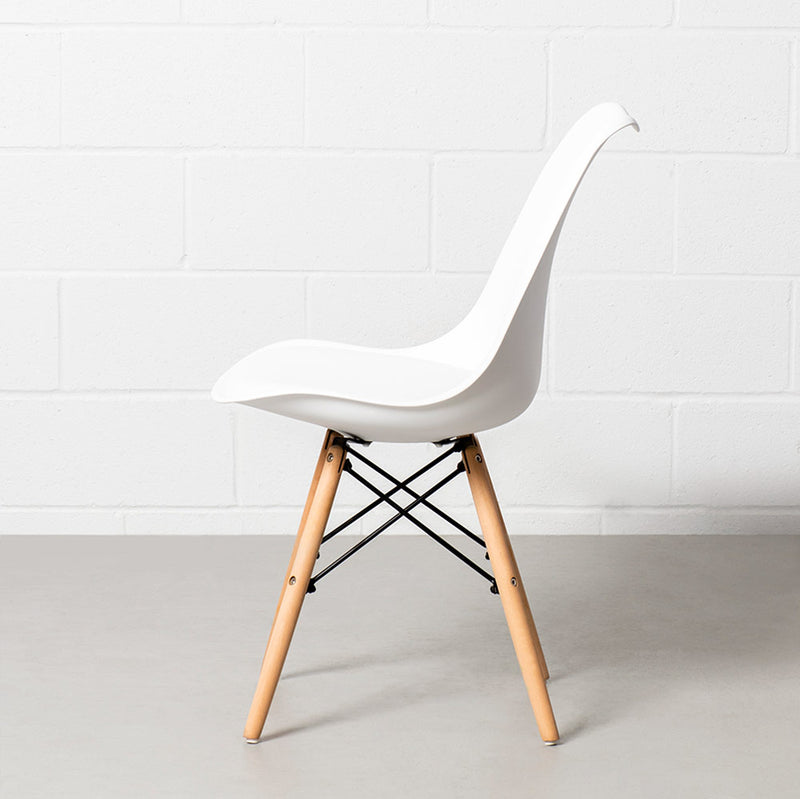 EIFFEL - chaise d'appoint rembourrée en cuir blanc
