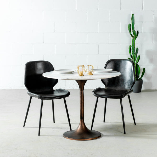 TULIP - table de salle à manger en marbre (74 cm + 90 cm)