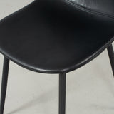 MILAN - Eames Style chaise de salle à manger en cuir vintage noir