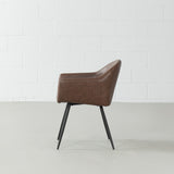 MILAN - fauteuil vintage en cuir marron