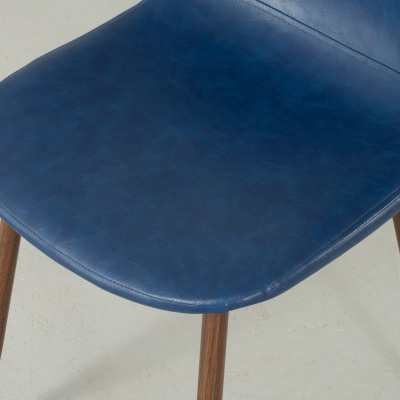 MILAN - chaise de salle à manger en cuir bleu