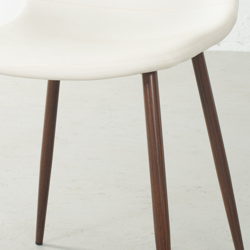 MILAN-chaise de salle à manger en cuir blanc
