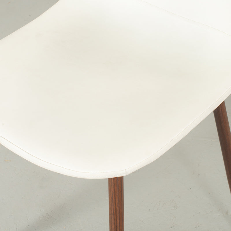 MILAN-chaise de salle à manger en cuir blanc