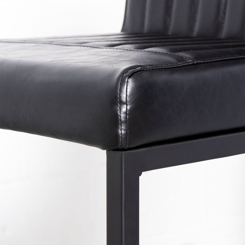 MILAN - tabouret de bar en cuir noir – Wazo Furniture