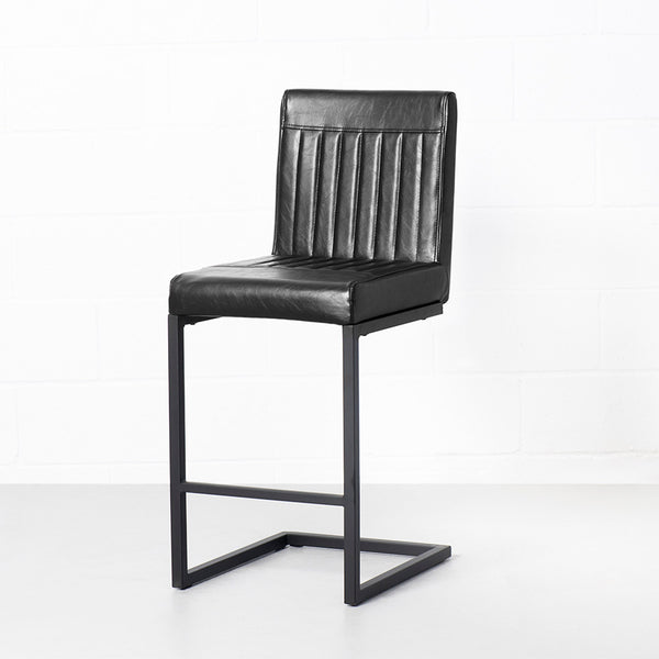 MILAN - tabouret de bar en cuir noir – Wazo Furniture