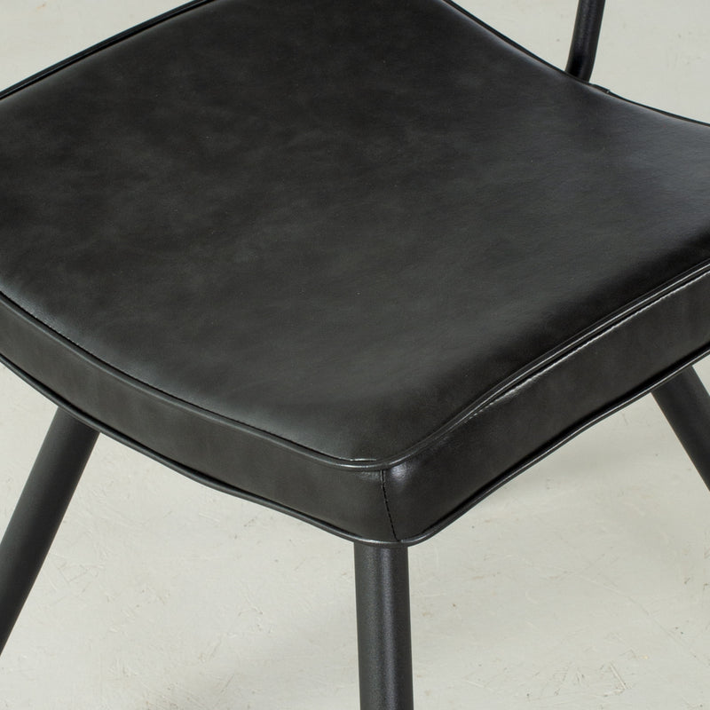 BLAKE - chaise de salle à manger en cuir (noir)