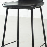 MONROE - tabouret de bar en cuir noir (65 cm + 75 cm)