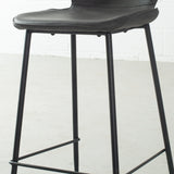 MONROE - tabouret de bar en cuir gris (65 cm + 75 cm)
