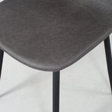MILAN - chaise de salle à manger en cuir gris foncé