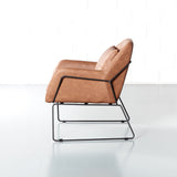 BROOK - chaise longue en cuir marron