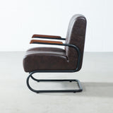 COPPOLA - chaise longue vintage en cuir marron