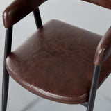WRIGHT - chaise de salle à manger vintage en cuir marron
