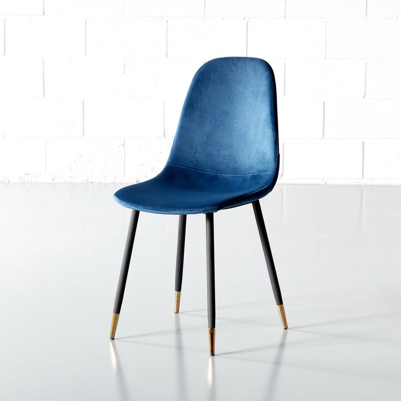 MILAN - chaise à manger en tissu bleu