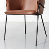 GRACE - Chaise en cuir brun