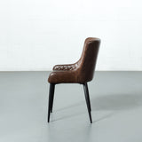 MATEO - Chaise en cuir brun