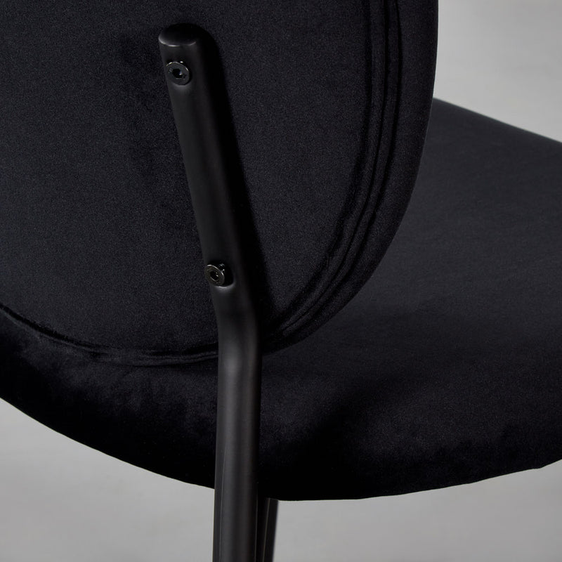 SIERRA - Chaise à manger en velours noir