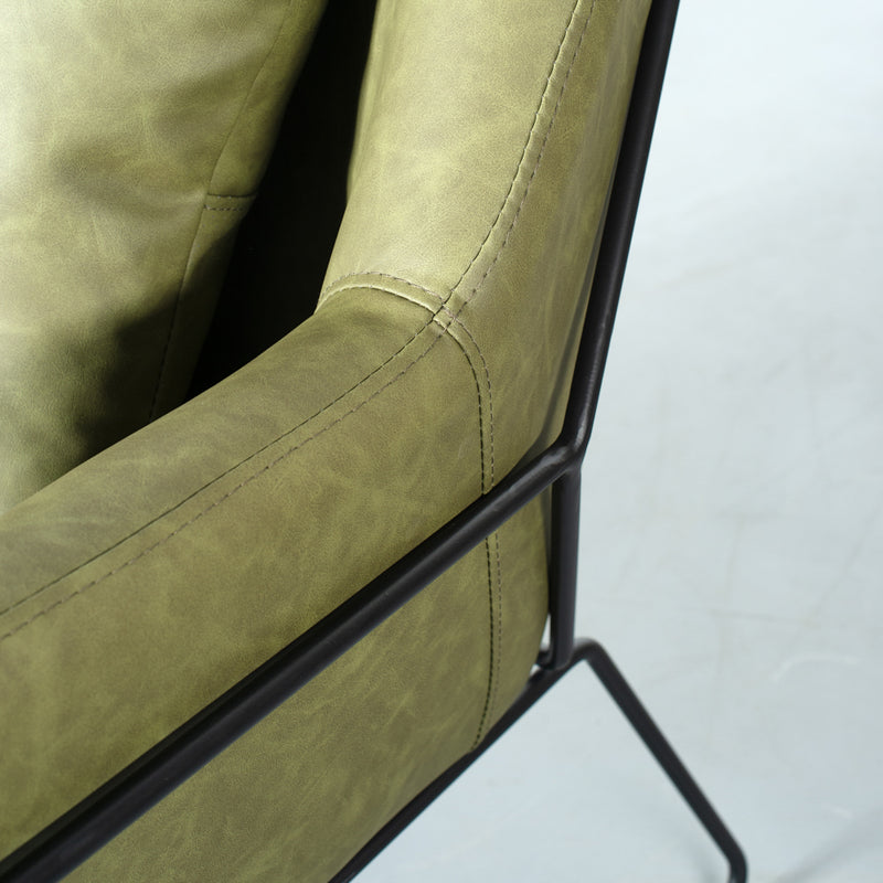 Brook - Chaise longue en cuir vert
