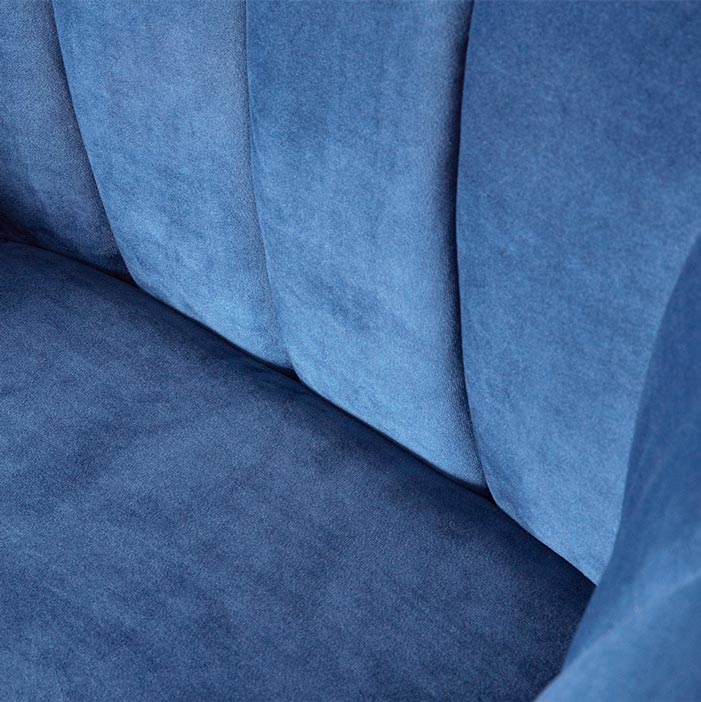 AUDREY - chaise en tissu bleu